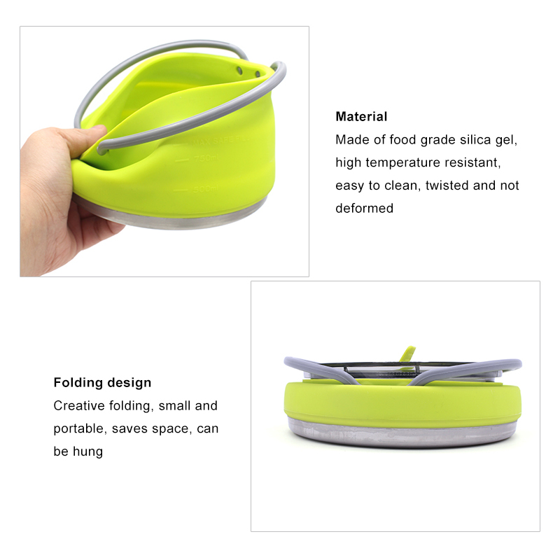 silicone outdoor foldable kettle