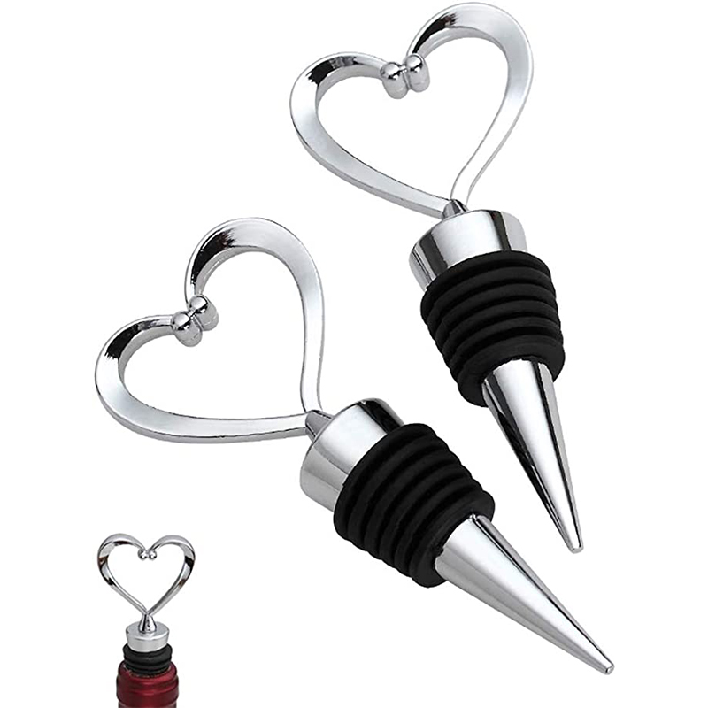 Love shape metal wine bottle stopper