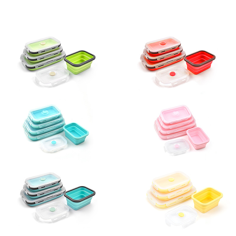 Silicone Food Storage Container Collapsible Lunch Bento Storage Box