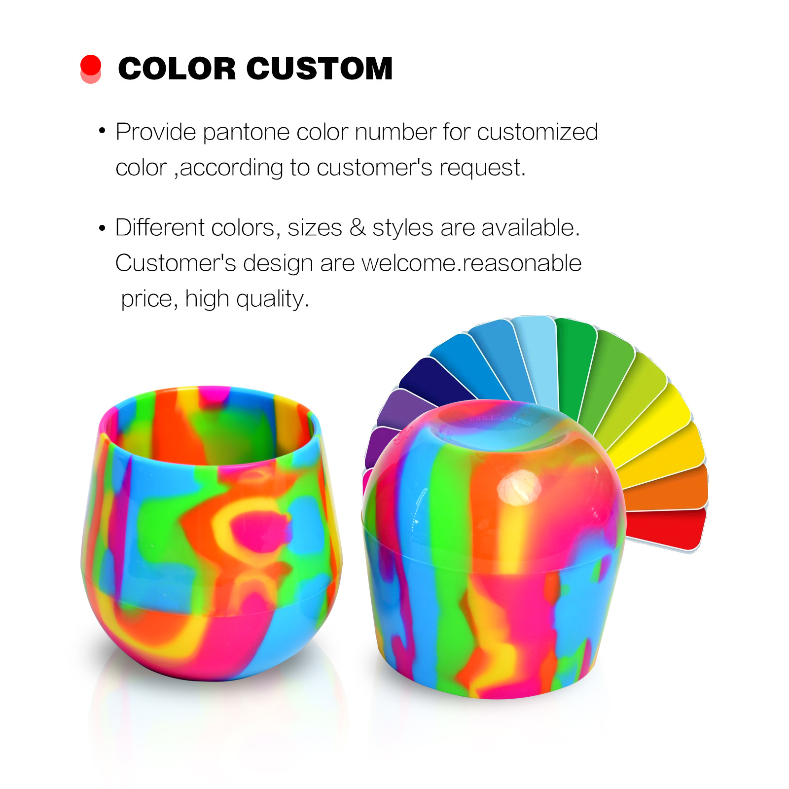Rainbow color silicone cups