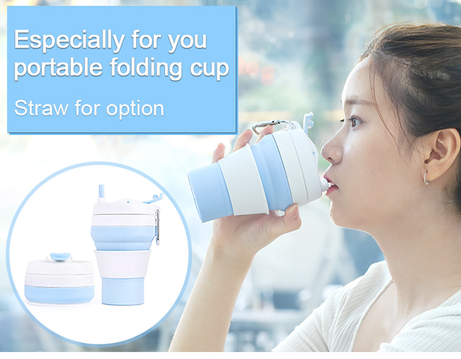 350ml/480ml/600ml Silicone travel collapsible coffee cup mugs