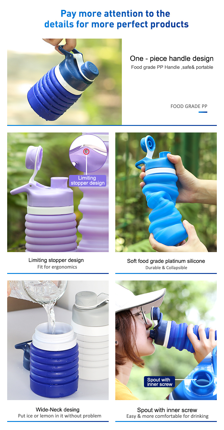 silicone outdoor collapsible bottle