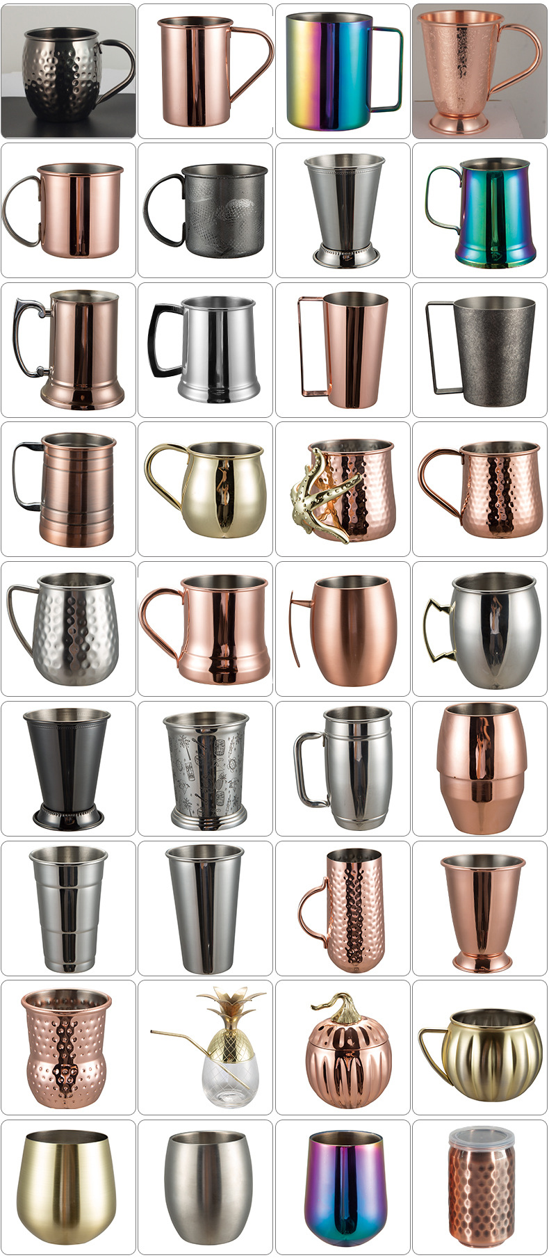 Stacked Stainless Steel Pint Cups