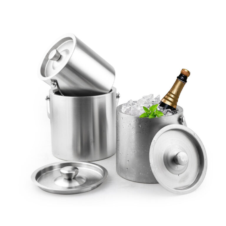 Double Wall Stainless Steel Insulated Ice Bucket With Lid