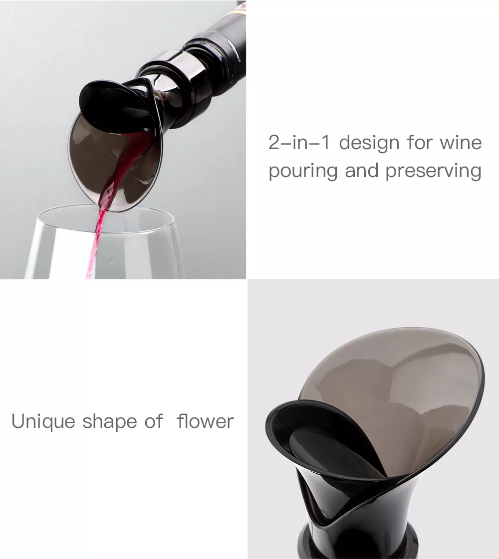 flower shape wine pourer and stopper