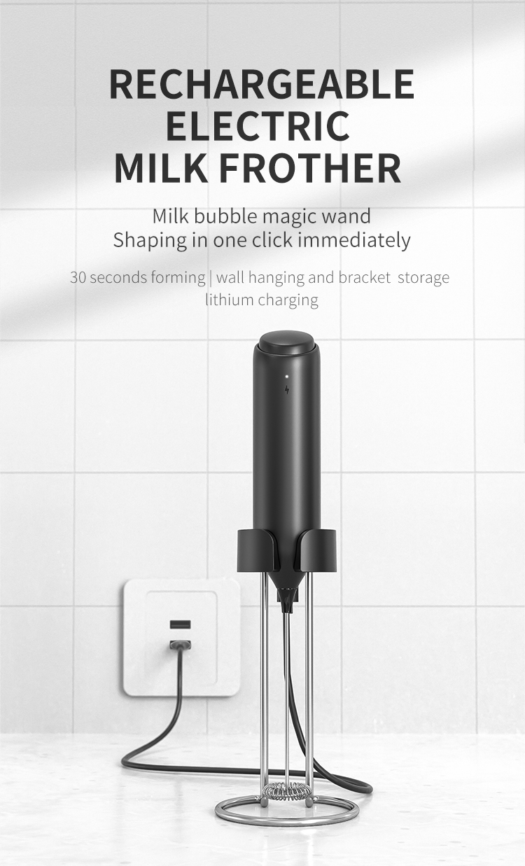 electric milk frother with stand