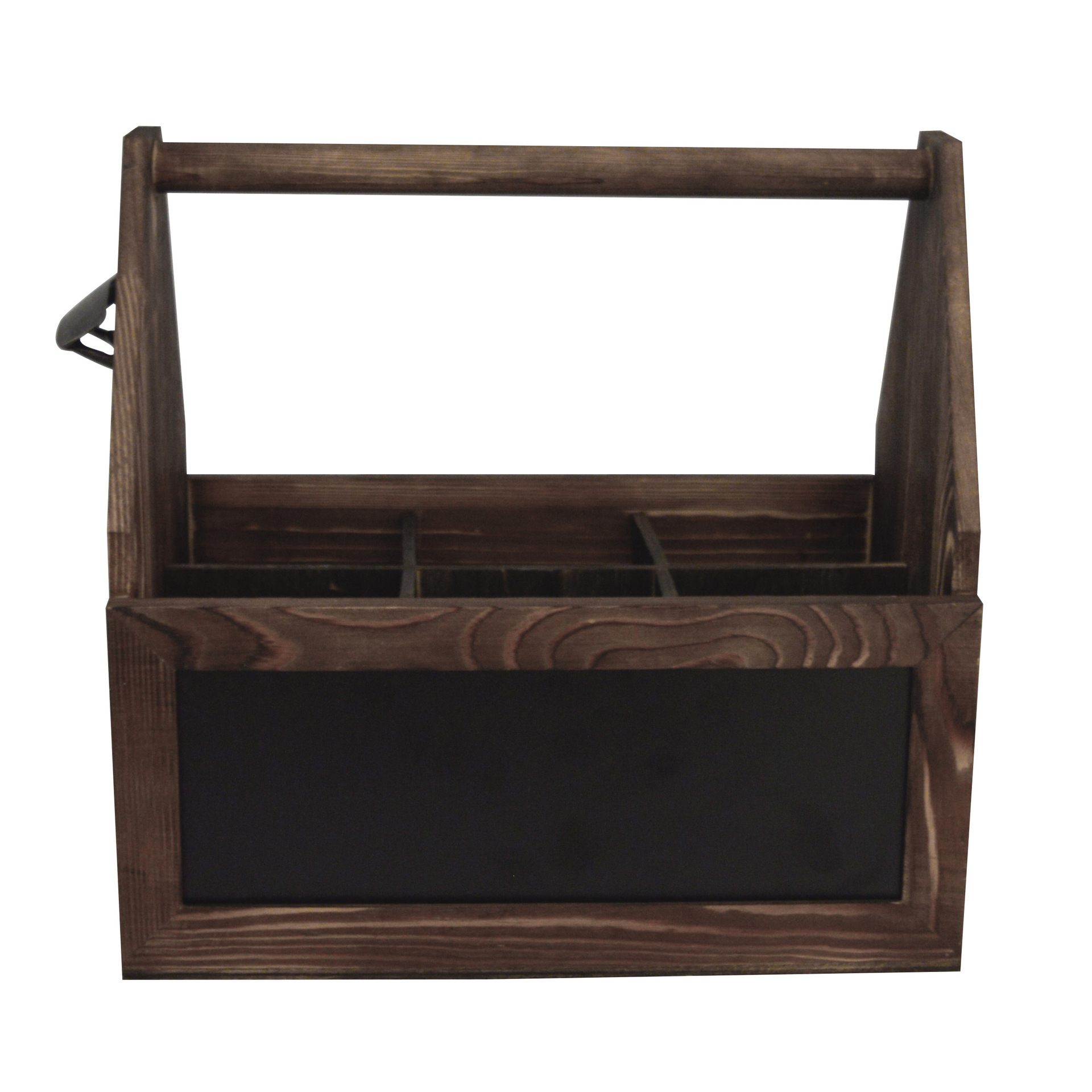 wooden beer basket with opener