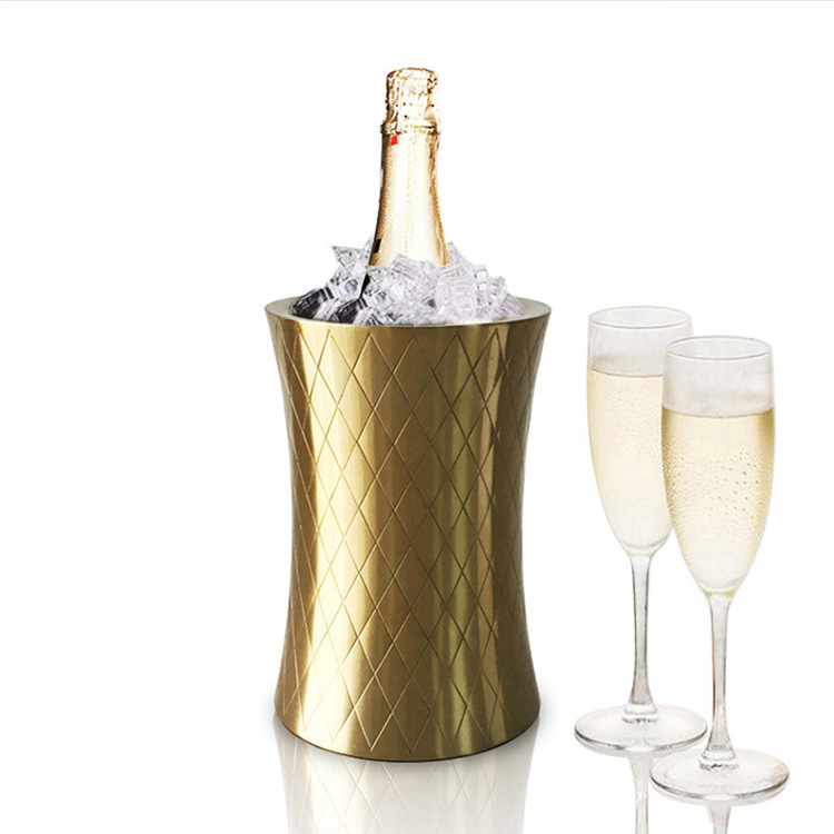 2L Gold Slim Waist Shape Insulated Wine Bottle Cooler Chiller 
